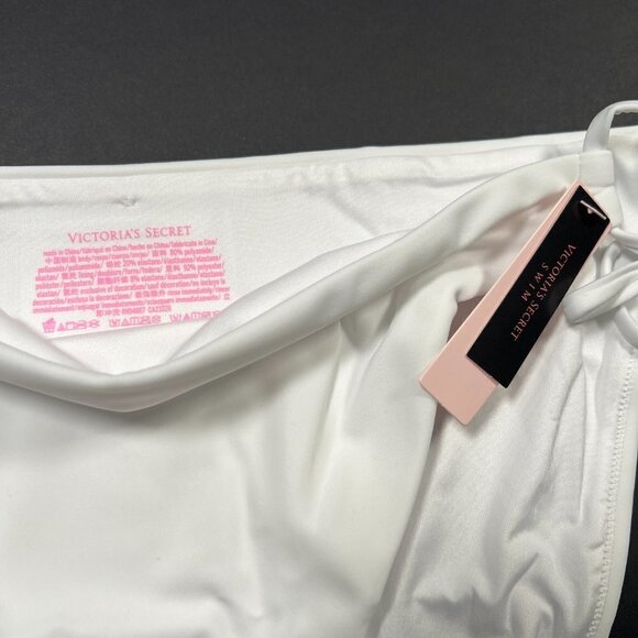 Victoria Secret XXL / 2XL Bikini Bottom Classic Double Side Tie String Bow White - Picture 5 of 6